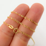 14K Solid Gold Singapore Chain